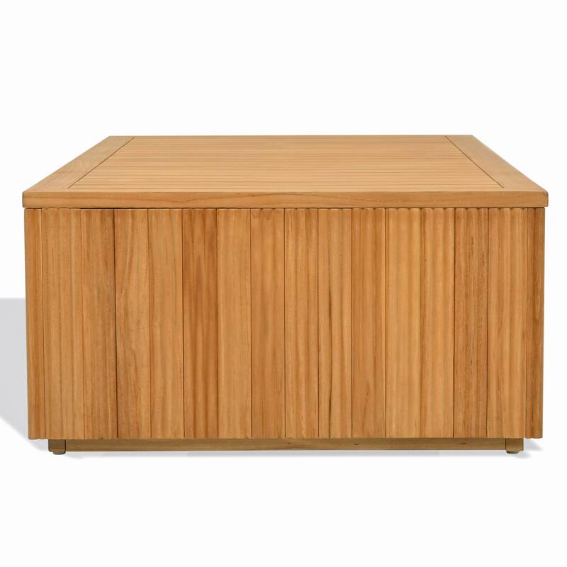 SAFAVIEH Couture Saint Lucia Reeded Teak Wood Coffee Table - 47"W x 26"D x 13"H