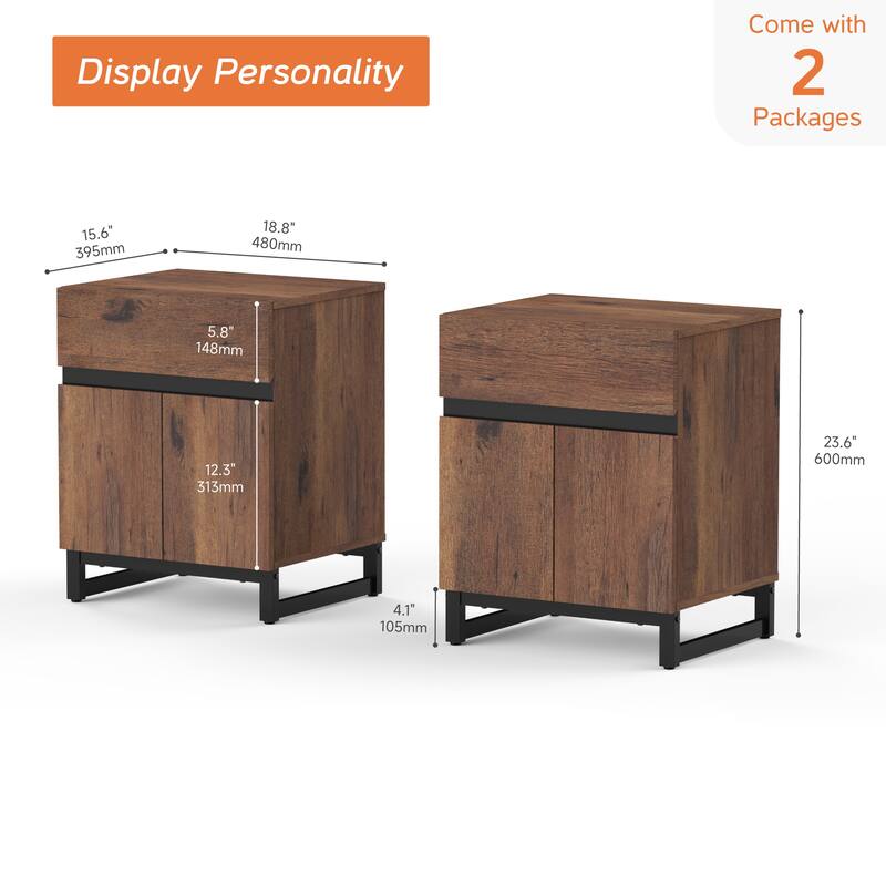 WAMPAT Modern End Table, Farmhouse Sofa Table, Wood Rustic Side End Table for Living Room, Nighstand for Bedroom