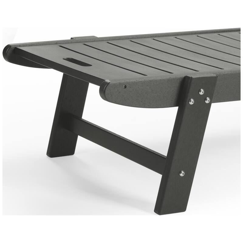 Brighton Outdoor Poly Reclining Chaise Lounge with Wheels & Cup Holder (Set of 4)