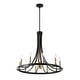 preview thumbnail 1 of 7, Cotys 30" 11-Light Modern Iron Adjustable Wagon Wheel LED Chandelier with Downlight, Black/Brass Gold, by JONATHAN Y Black/Brass Gold
