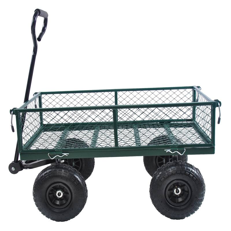 Wagon Garden Cart Trucks with Steel Frame - Green