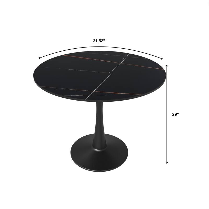 LeisureMod Round Dining Table 31" Sintered Stone Tabletop