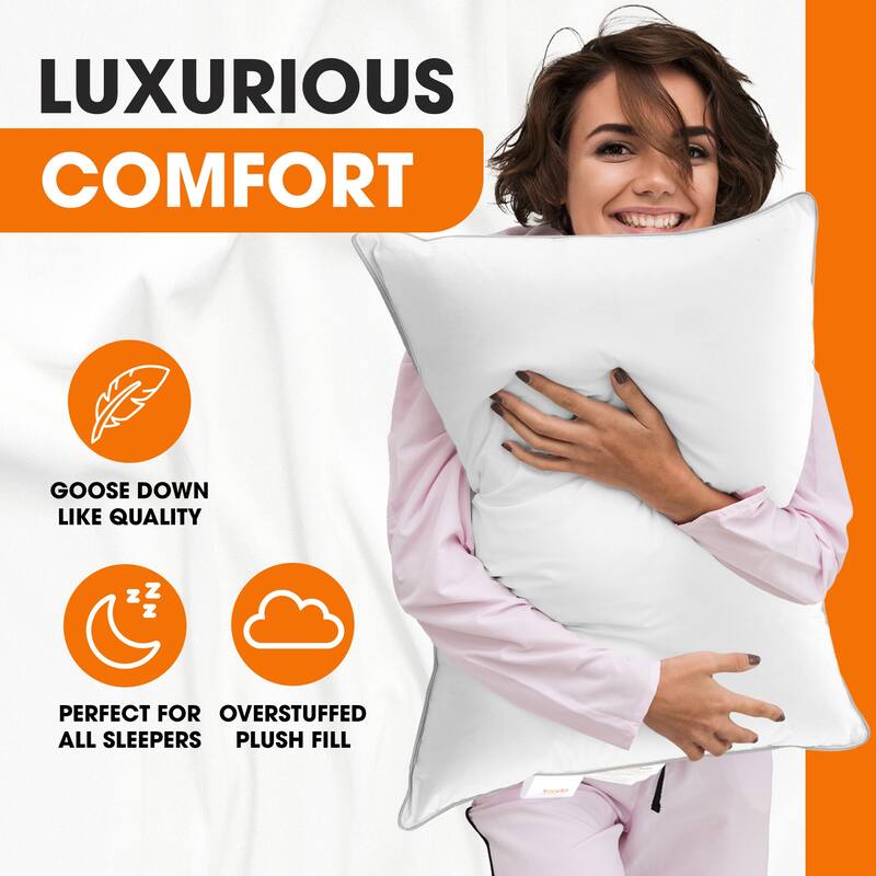 Cheer Collection Down Alternative Pillows (Set of 2 or 4) - White