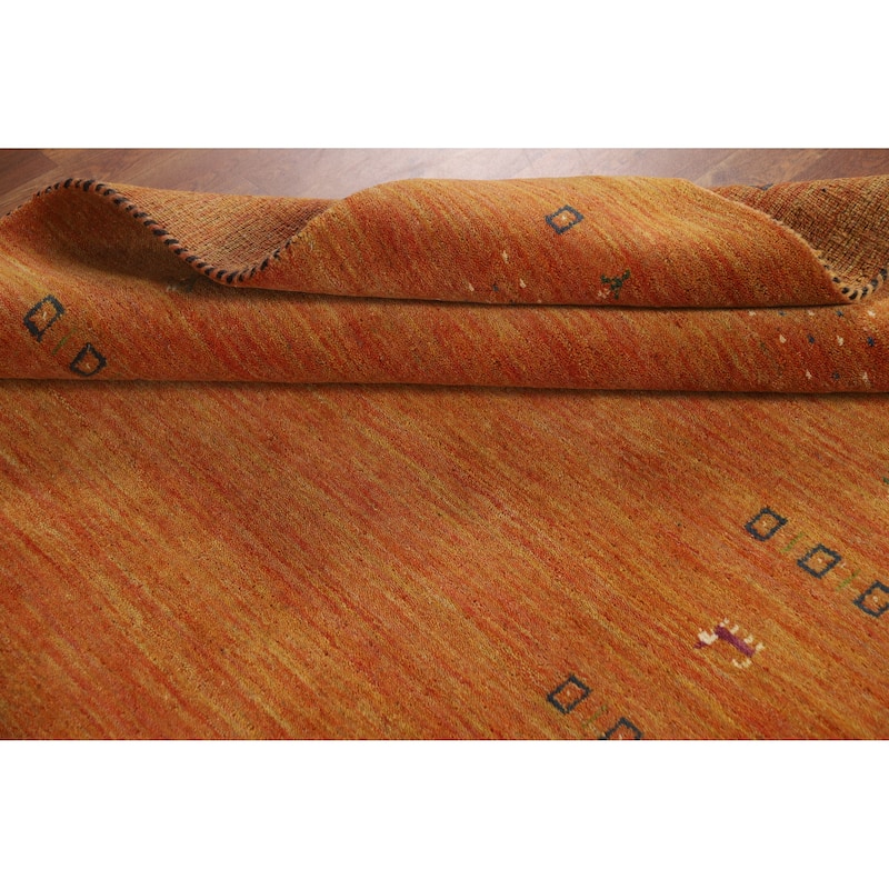 Hand Knotted Oriental 100% Wool Carpet Tribal Tribal Oranges & Rust Gabbeh Area Rug - 7' 8'' X 4' 11''