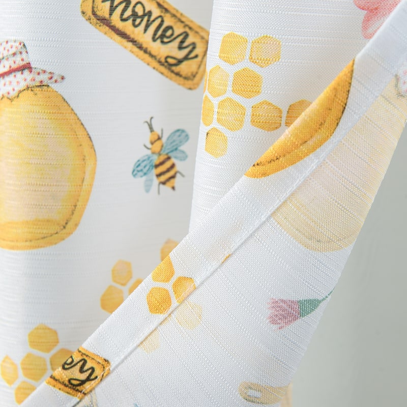 Honey Tribeca Textured Kitchen Curtain Set