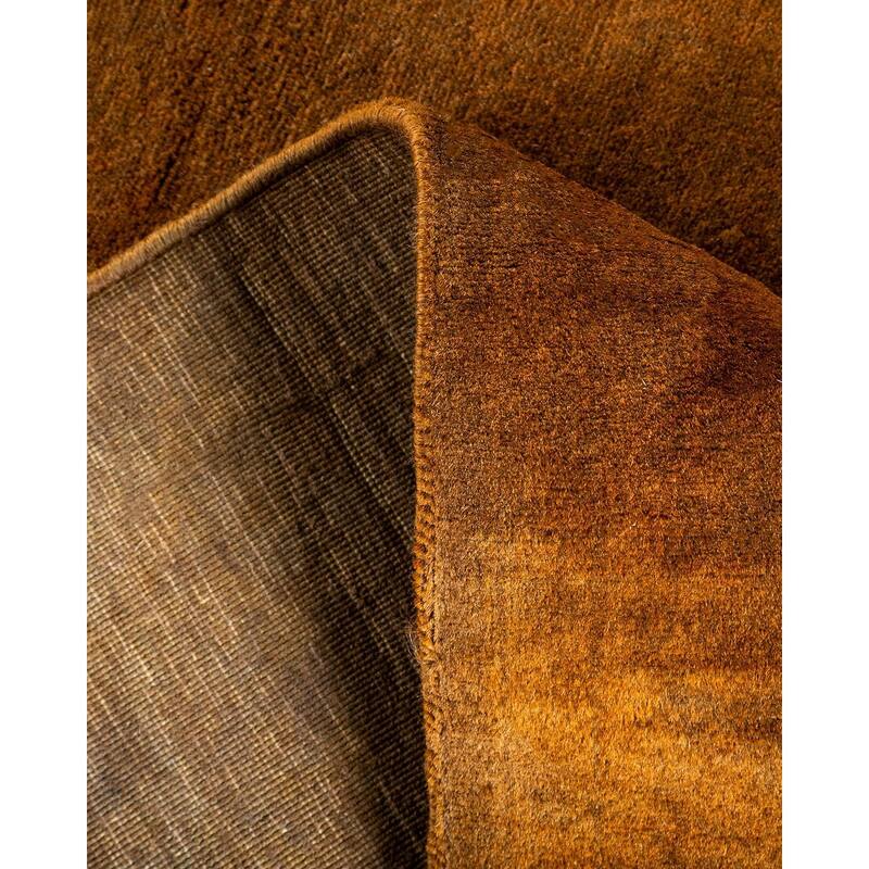 Overton Hand Knotted Wool Vintage Inspired Modern Contemporary Overdyed Gold Runner Rug - 3' 2" x 25' 6"