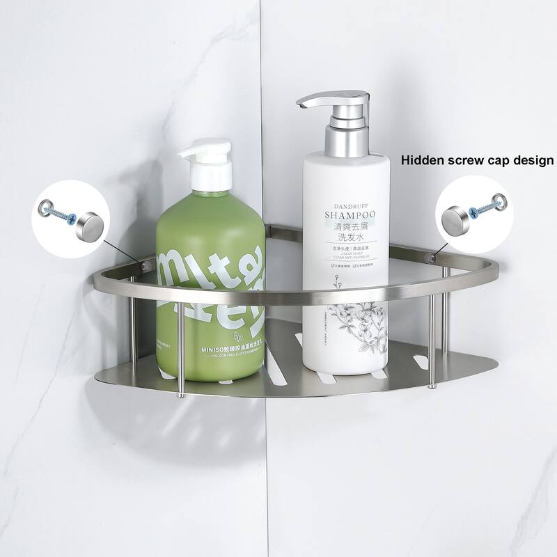 304 Stainless Steel Wall Mounted Corner Shower Caddy Corner Storage Shelf Shower Basket