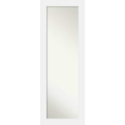 Non-Beveled Wood Full Length On The Door Mirror - Corvino Frame - Outer Size: 19 x 53 in