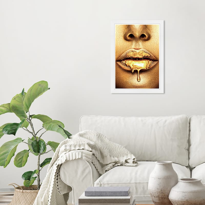 Wynwood Studio Prints People and Portraits Pure Caramel Gold Gold and Glam Wall Art Canvas Print - White