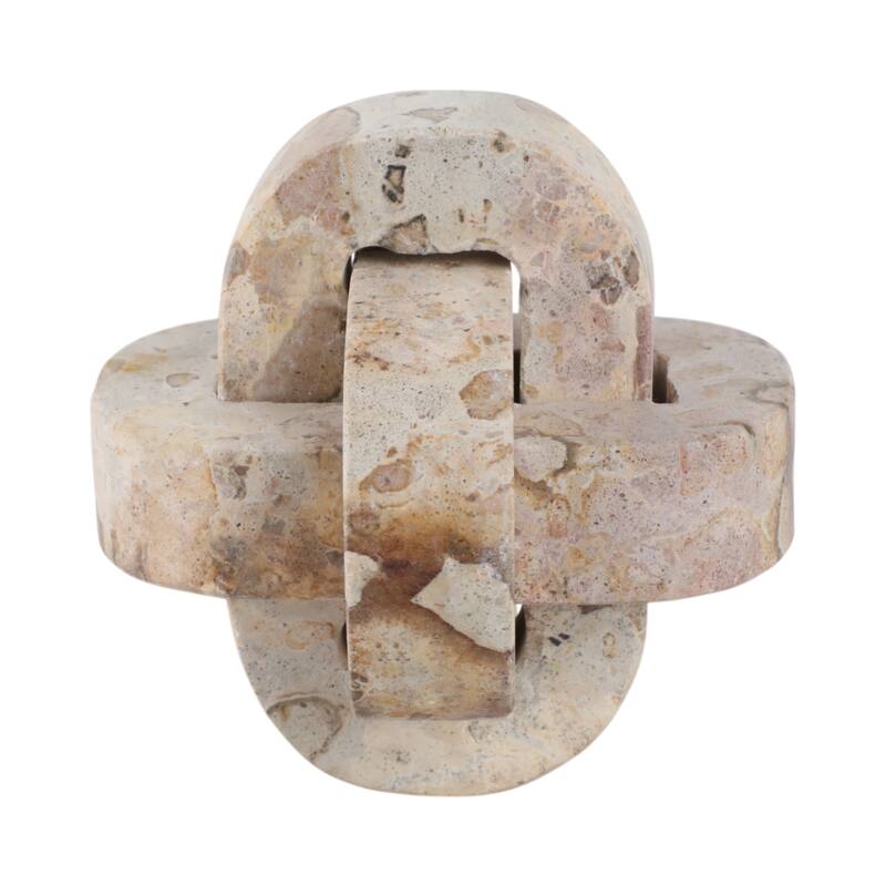 Stone Marble Decorative Object Interlocking Sculptural Form Accent
