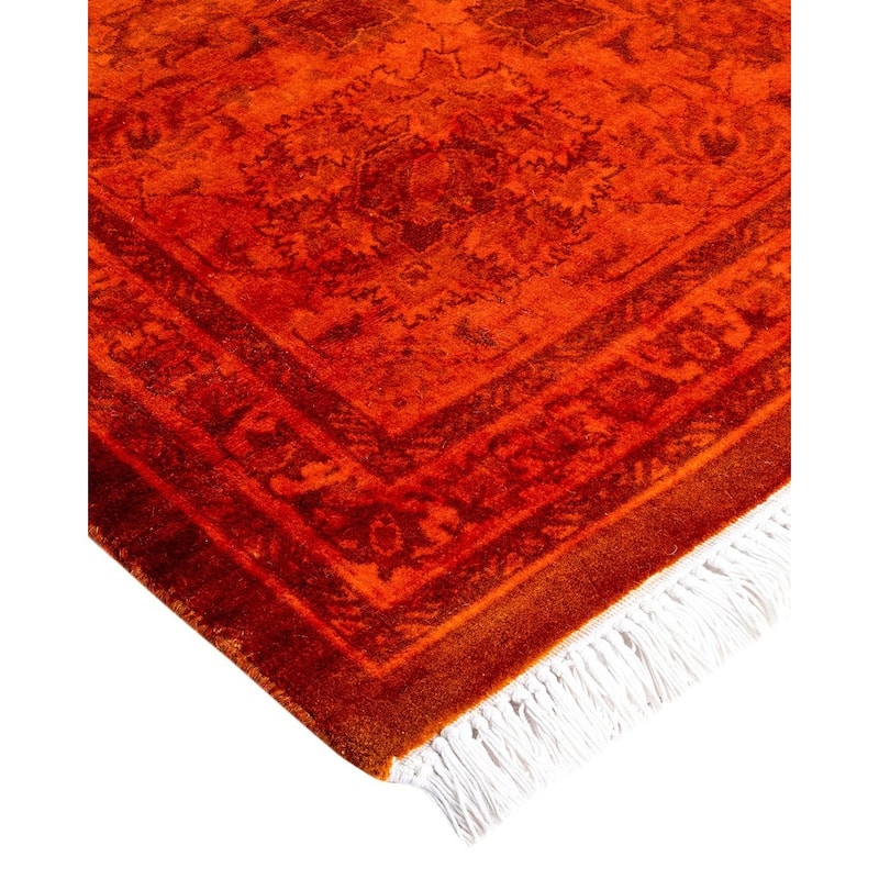 Fine Vibrance, One-of-a-Kind Hand-Knotted Area Rug - Orange, 8' 2" x 10' 4" - 8' 2" x 10' 4"
