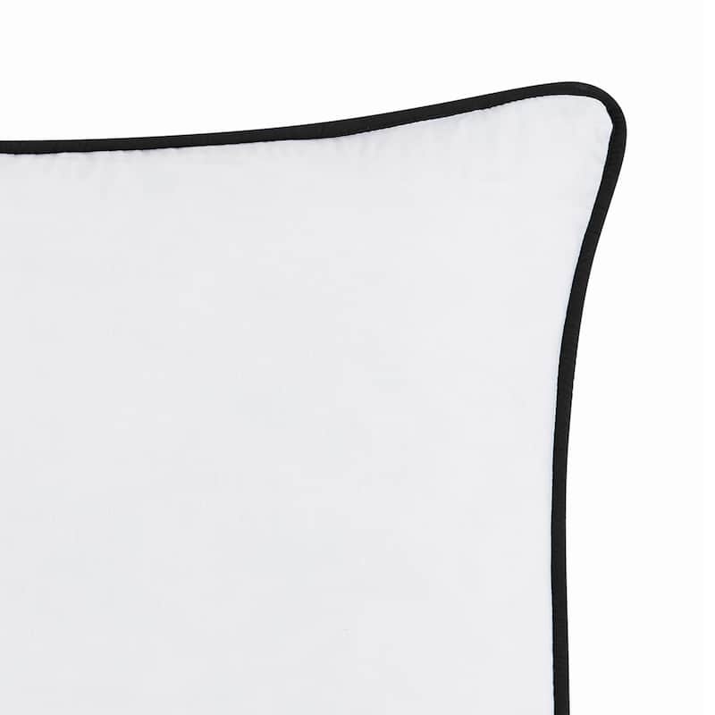 Brooklyn Loom Solid Contrast Piped Decorative Pillow