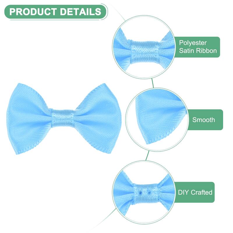 120-Pack Mini Craft Ribbon Bow 1.5x1 Inch for Craft DIY - Blue
