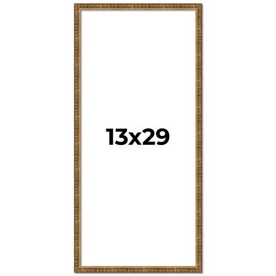 13x29 Frame Gold Solid Wood Picture Frame - Complete Modern Photo
