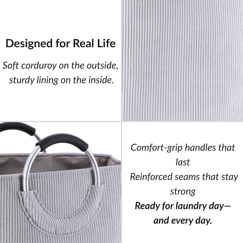 Corduroy Laundry Basket 55L - 14 L x 12 W x 25 H