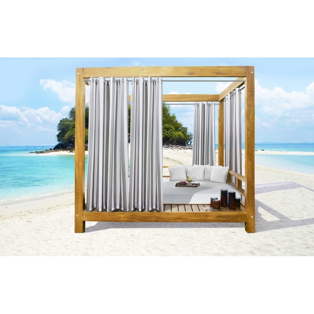 Seascapes Stripe Indoor/Outdoor Grommet Curtain Panel - Pair