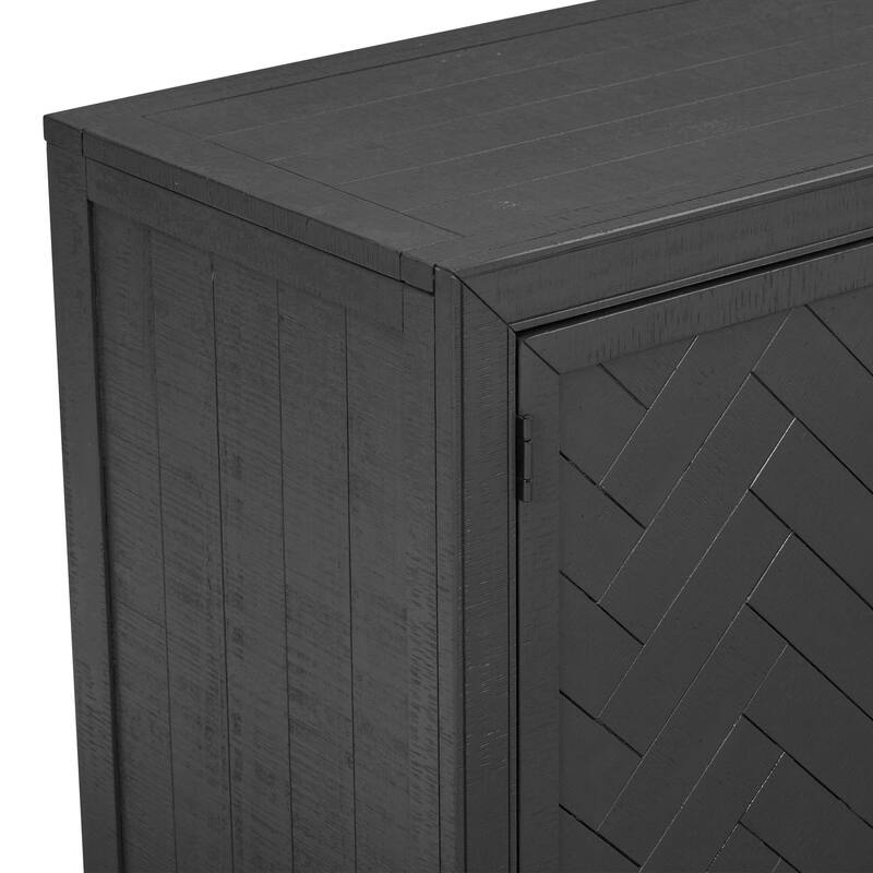 Designed Storage Cabinet Sideboard with MDF+Pine veneer, Adjustable Shelves,for Living Rooms, Entrance and Study Rooms