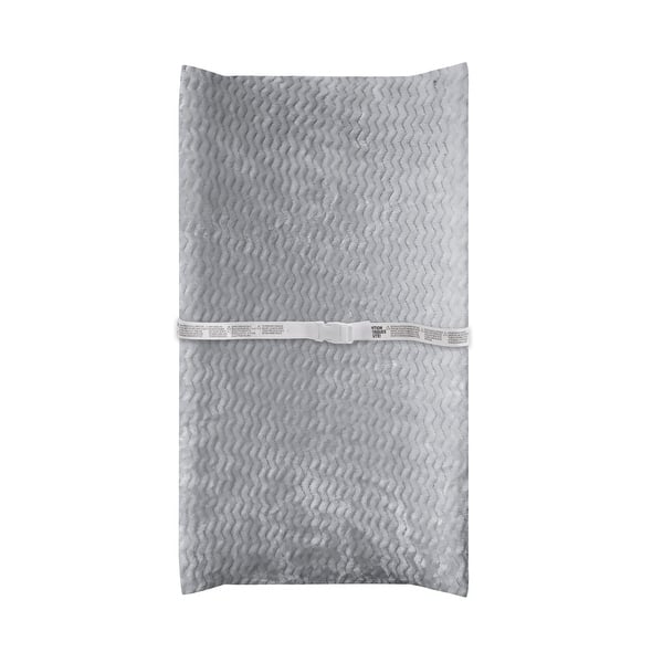slide 2 of 6, Comforpedic Contoured Changing Pad and Plush Cover - Grey Grey - Polyurethane