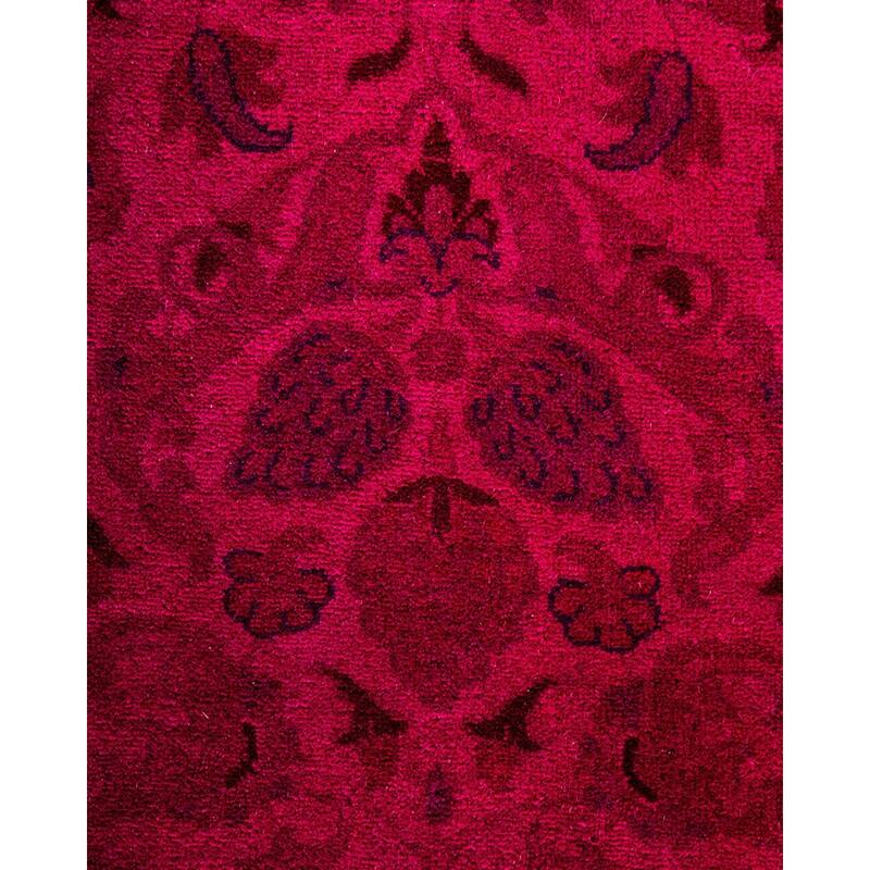 Overton Hand Knotted Wool Vintage Inspired Modern Contemporary Overdyed Pink Area Rug - 8' 2" x 9' 10"