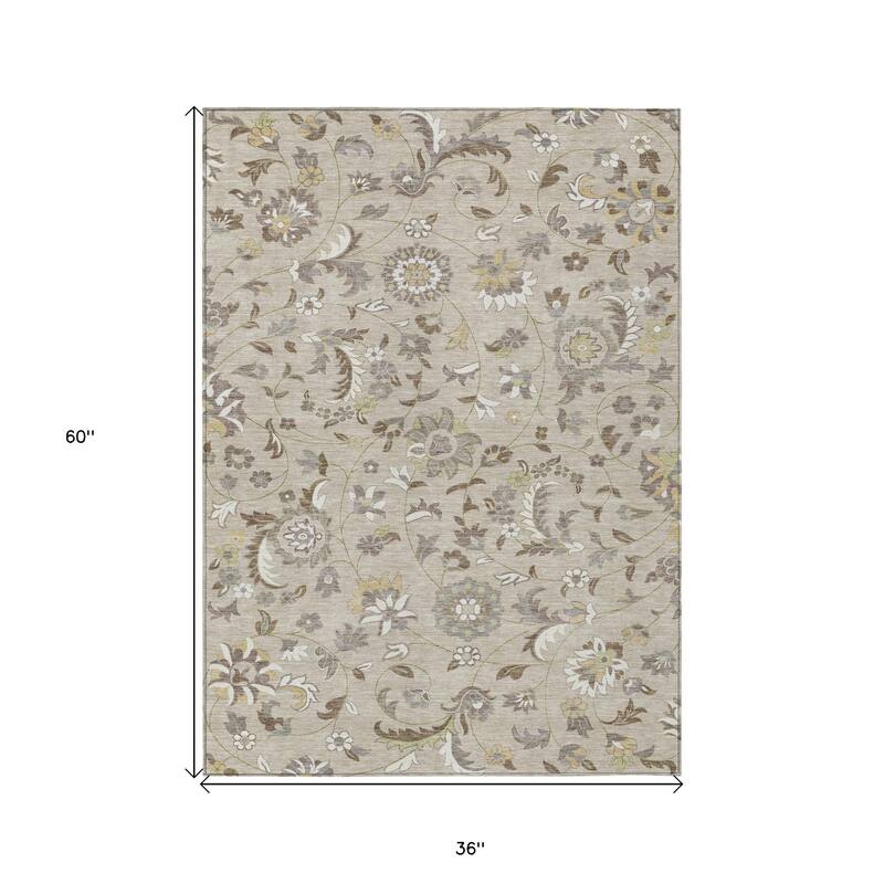 HomeRoots Floral Transitional Rectangle Outdoor Rug