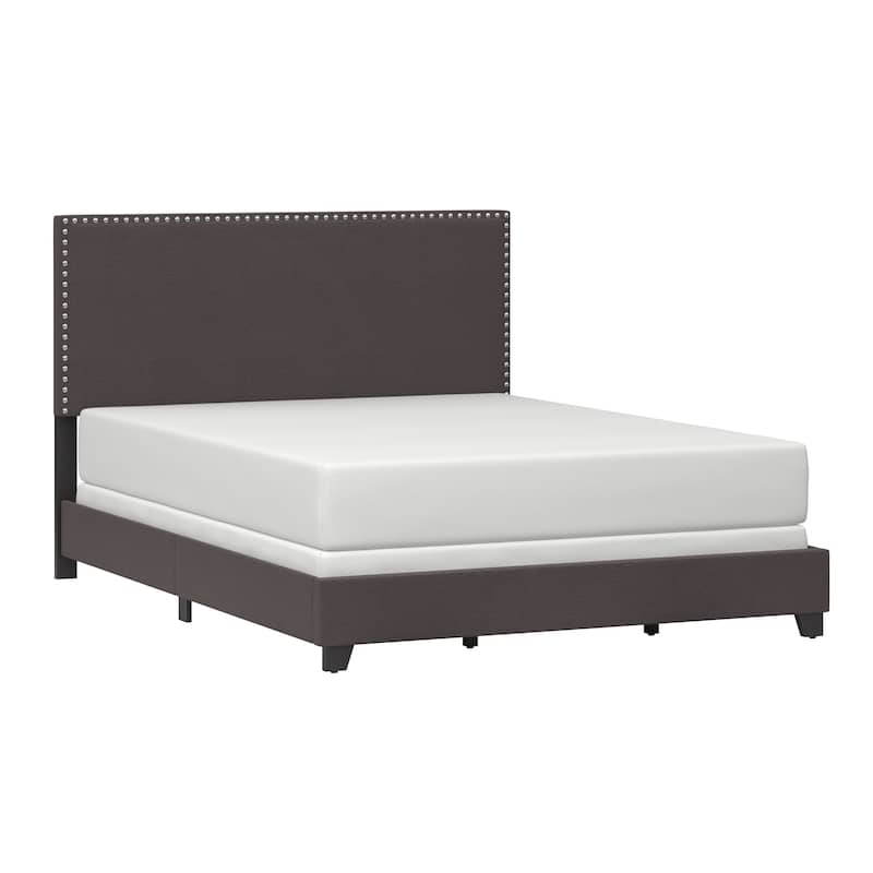 Gayle Nailhead Trim Upholstered Bed, by Hillsdale