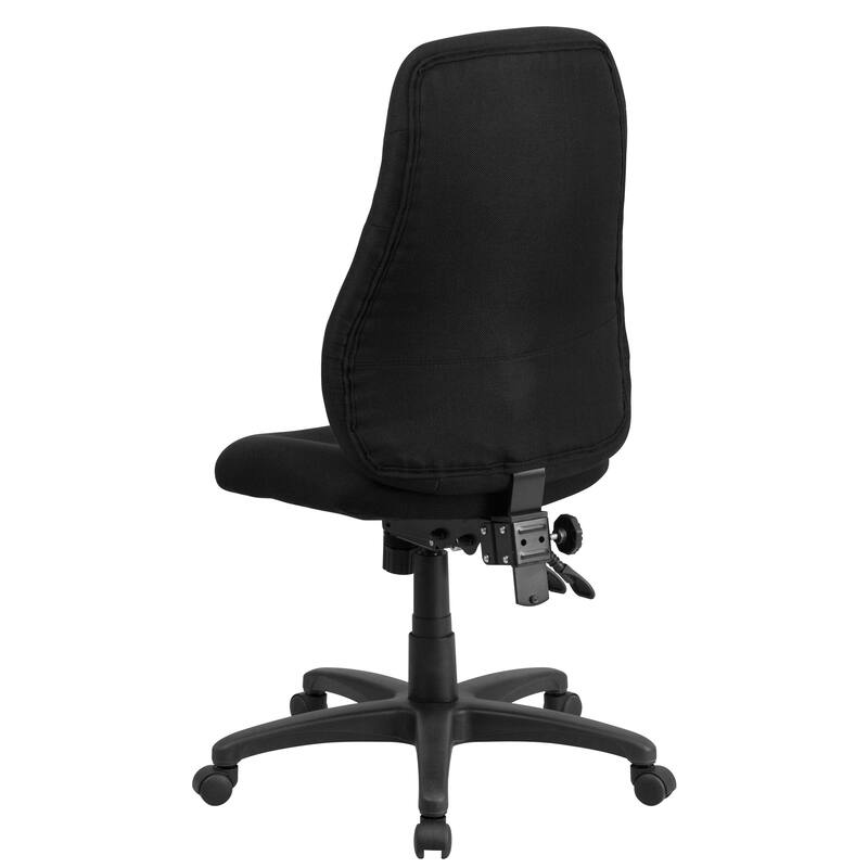 High Back Fabric Multifunction Swivel Ergonomic Task Office Chair - Black