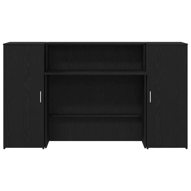 vidaXL Reception Desk Black Oak 70.9x19.7x40.7" Engineered Wood