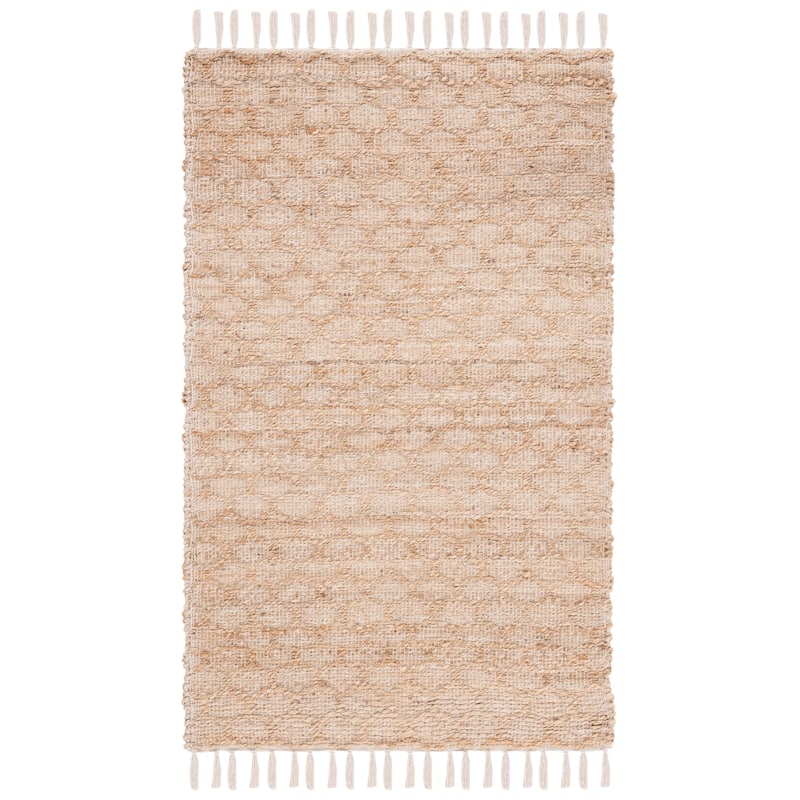 SAFAVIEH Handmade Cape Cod Zorina Coastal Jute Tassel Rug - 4' x 6' - Ivory/Natural