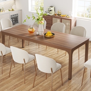 78.74-Inch Dining Table, Large Wood Dinner Table with Metal Legs for ...