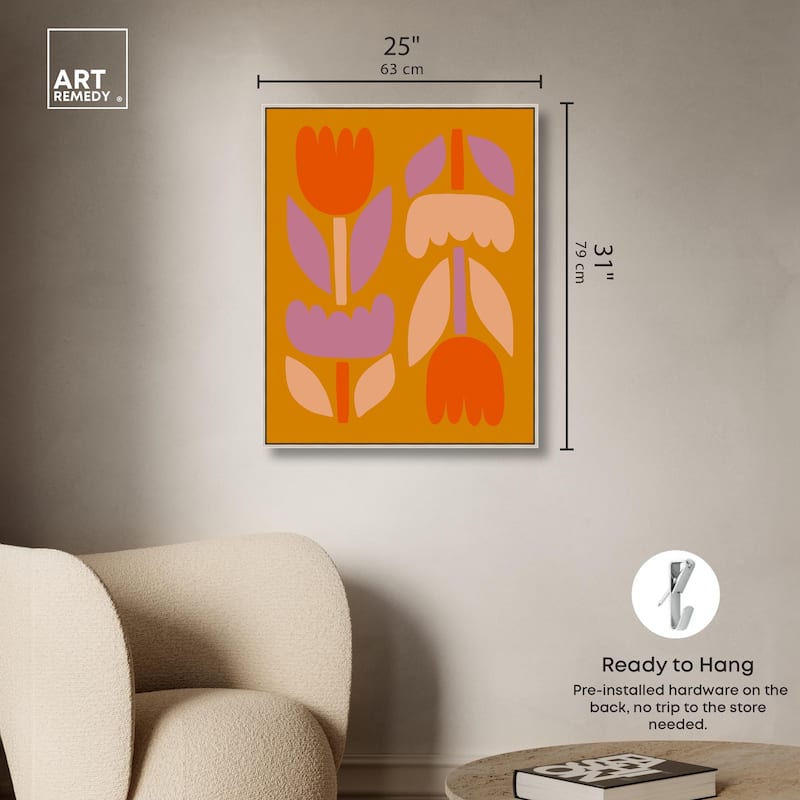 Tulips in Ochre Land Canvas by Art Remedy