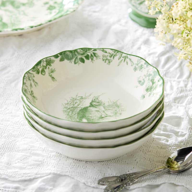 Certified International Le Jardin Set of 4 Soup Bowl 8" 4 asst - 8"W x 8"D x 2"H