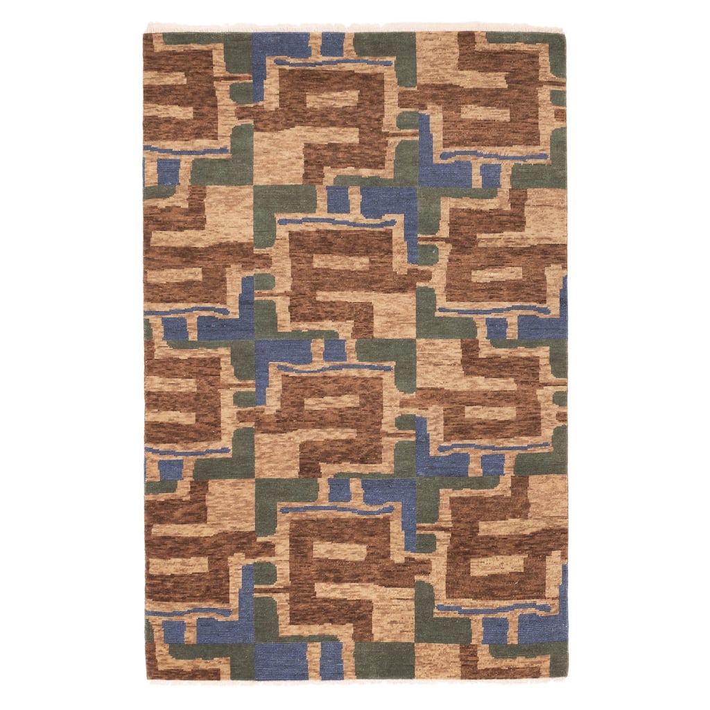 ECARPETGALLERY Hand-knotted Tangier Brown Wool Rug - 5'1 x 7'10