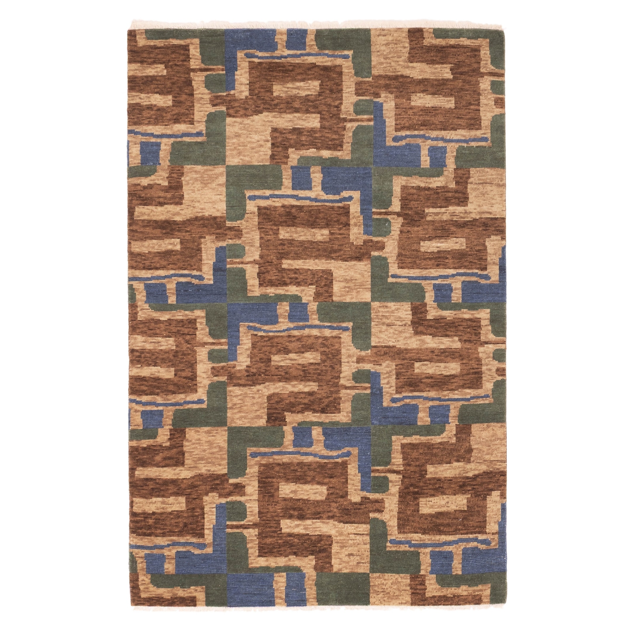 ECARPETGALLERY Hand-knotted Tangier Brown Wool Rug - 5'1 x 7'10