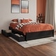 preview thumbnail 39 of 190, Barcelona Panel Platform Bed with Storage Drawers Black - Full