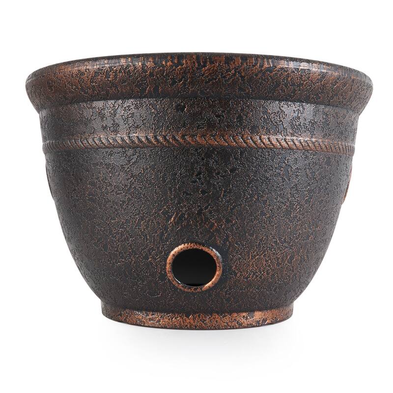 Liberty Garden LBG1924 Banded High Density Resin Hose Holder Pot with Drainage