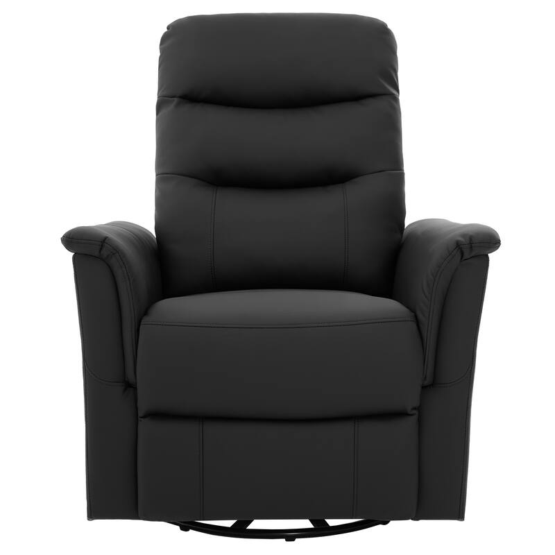 Roomfitters Manual Massage Swivel Rocker Recliner Chair with Heat and Side Pocket, PU Leather