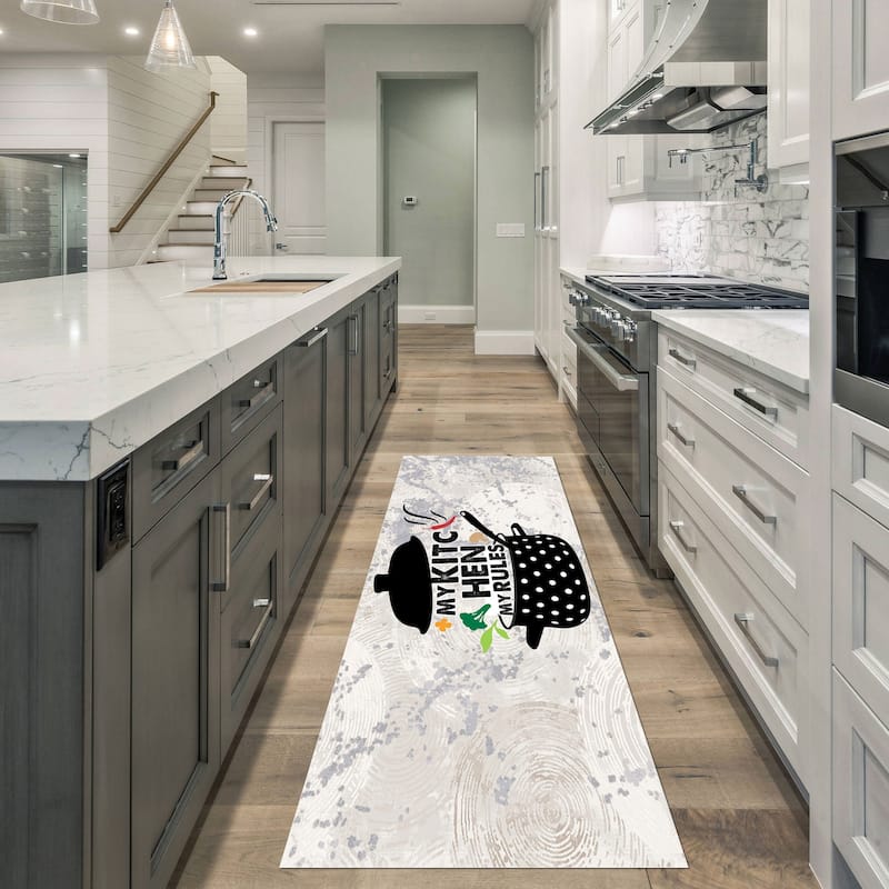 SussexHome Non-skid Ultra-thin Blended Runner Rug - 20" x 59" - My Kitchen