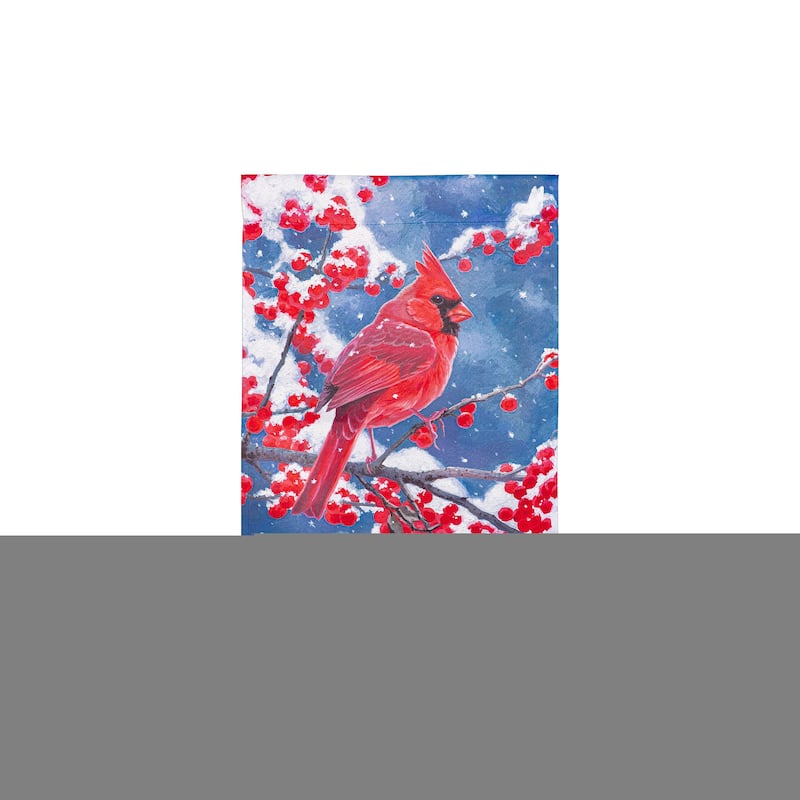12.5 in. x 18 in. Red Cardinal Suede Garden Flag