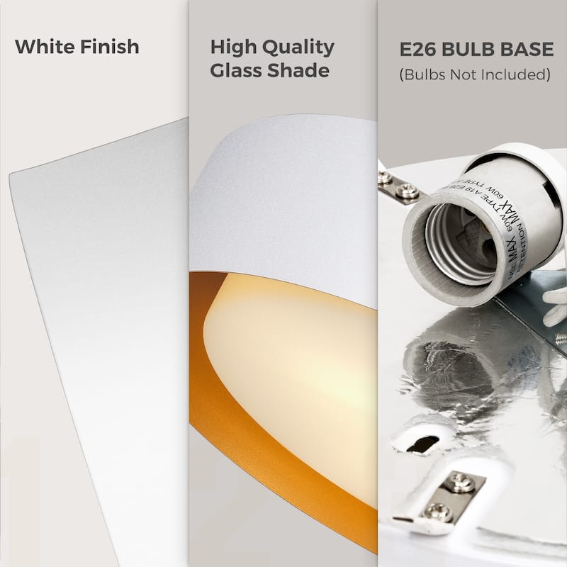 11Inch/ 14 Inch /20 Inch Flush Mount Ceiling Light with Frosted Glass Shade