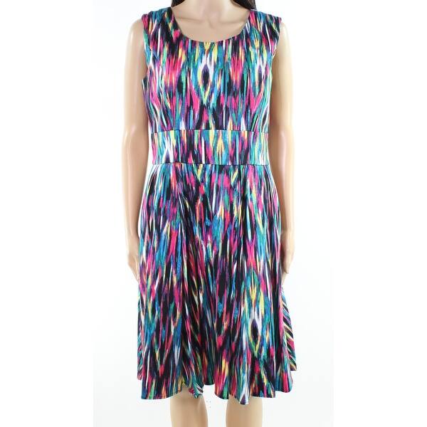 Shop Calvin Klein Womens Abstract Print Pleated A Line Dress