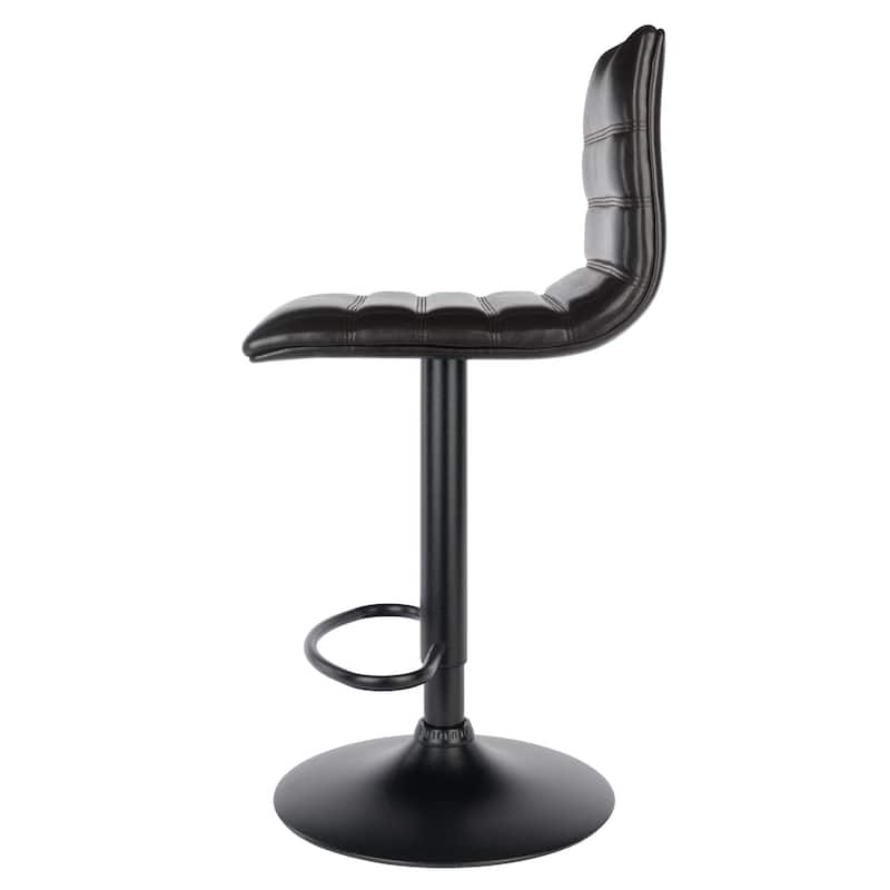 Adjustable Swivel Stool, Black and Espresso - 15.75"W x 19.34"D x 35.70" to 43.94"H