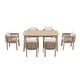 preview thumbnail 13 of 12, Outdoor Dining Set 7-Piece Acacia Wood Patio Rope-Woven Arm Chair and Dining Table with Umbrella Hole