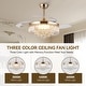 preview thumbnail 35 of 43, Kviflon 48'' Crystal Ceiling Fan with Lights and Remote 6 Speed, 3 Light Change Retractable Blades Chandelier Ceiling Fan