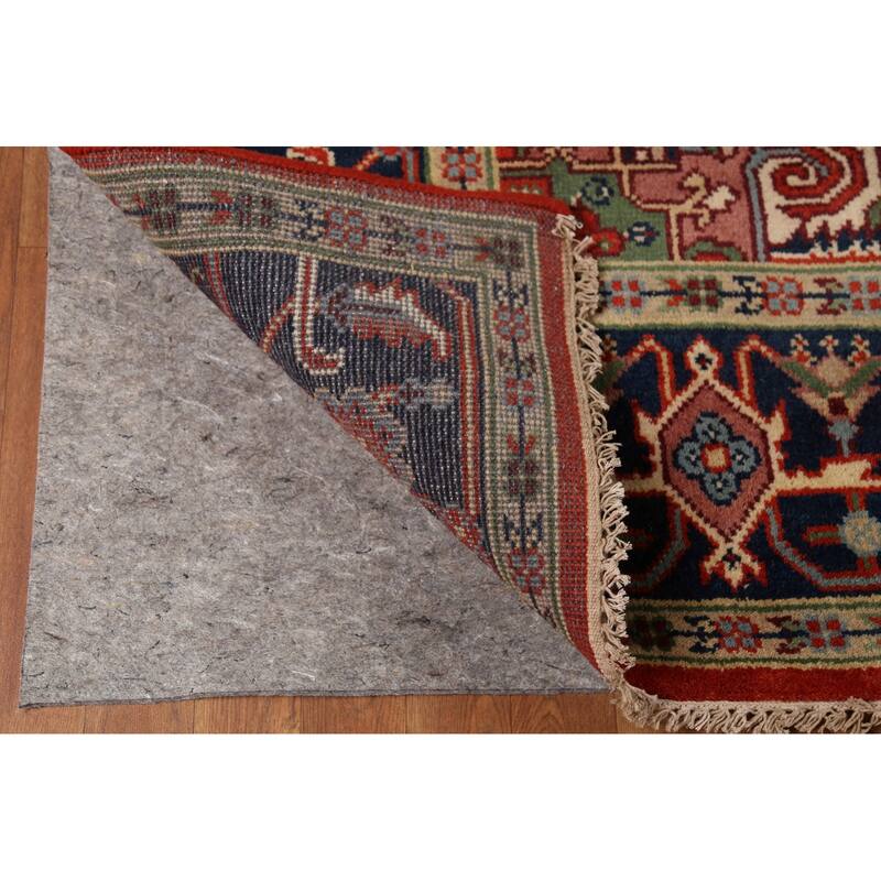 Geometric Heriz Serapi Oriental Area Rug Hand-Knotted Wool Carpet - 7'10"x 9'10"