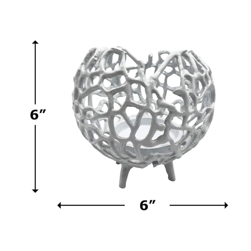 Decorative Handmade Aluminum Round Votive Candle holder Set of 2