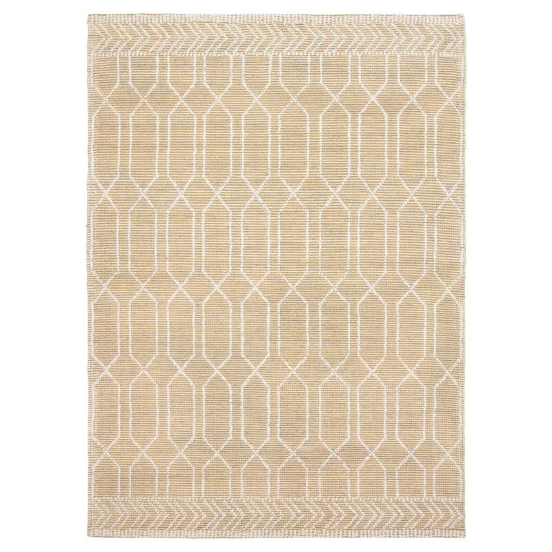 ECARPETGALLERY Braid weave Sienna Tan Wool Rug - 5'2 x 7'3 - Tan - 5'2 x 7'3