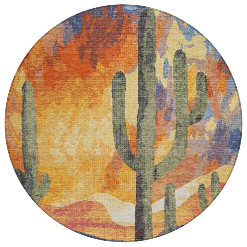 Machine Washable Indoor/ Outdoor Desert Inspiration Chantille Rug
