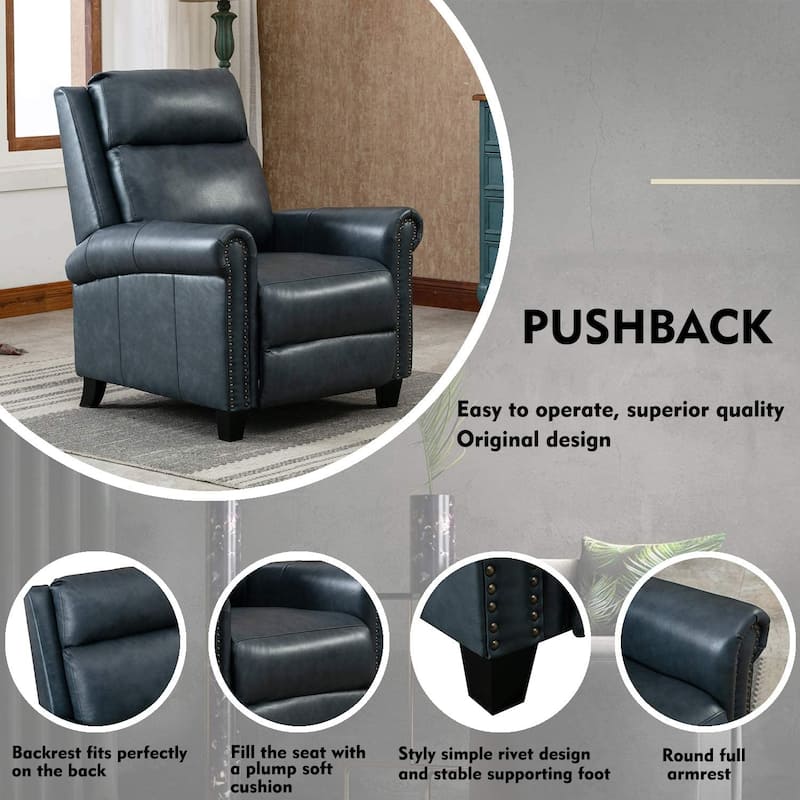Genuine Leather Adjustable Single Sofa with Comfortable Arms and Back for Living Room