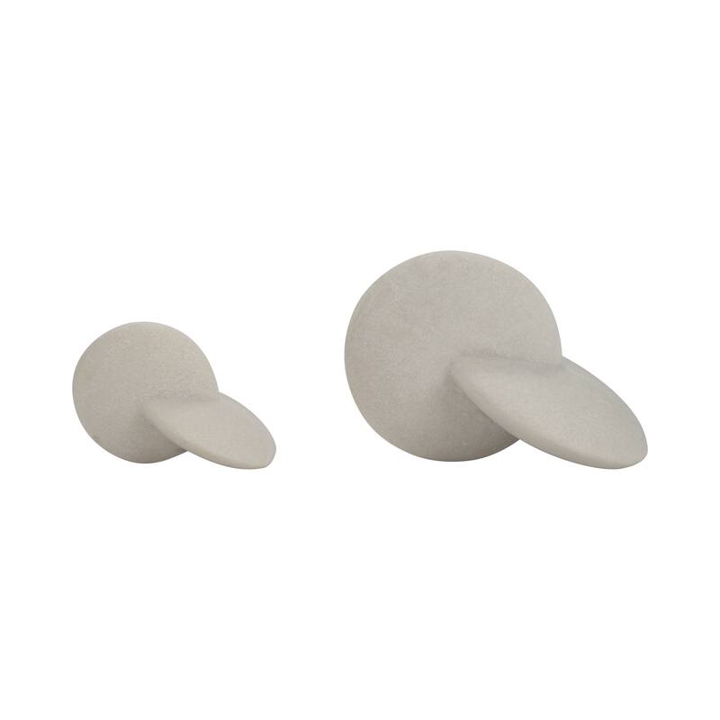 Sagebrook Home 8/11" Ulises Abstract Object, White, 8"H, Set Of 2 - 11" x 8" x 8"
