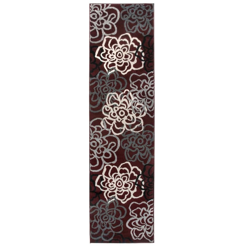 World Rug Gallery Contemporary Modern Floral Flowers Area Rug